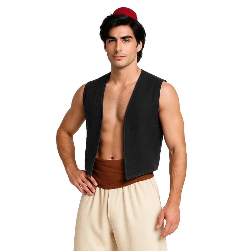 AMNPOLEN Unisex No Pocket Button Uniform Vest Halloween Costume Outfit (Large, Black) - Image 5